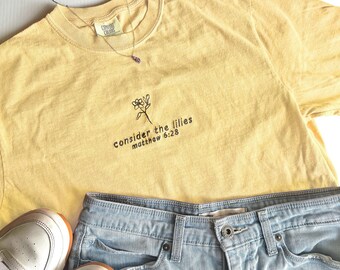 Geborduurd christelijk T-shirt geloof shirt Jezus kleding geloof gebaseerde kleding cadeau voor christelijke esthetische bijbelvers T-shirt