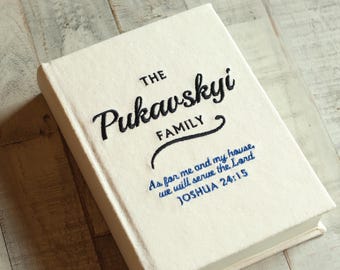 Personalized Family Bible | Custom Heirloom Bible | Embroidered Family Name | Christian Wedding Gift | Passed Down Keepsake