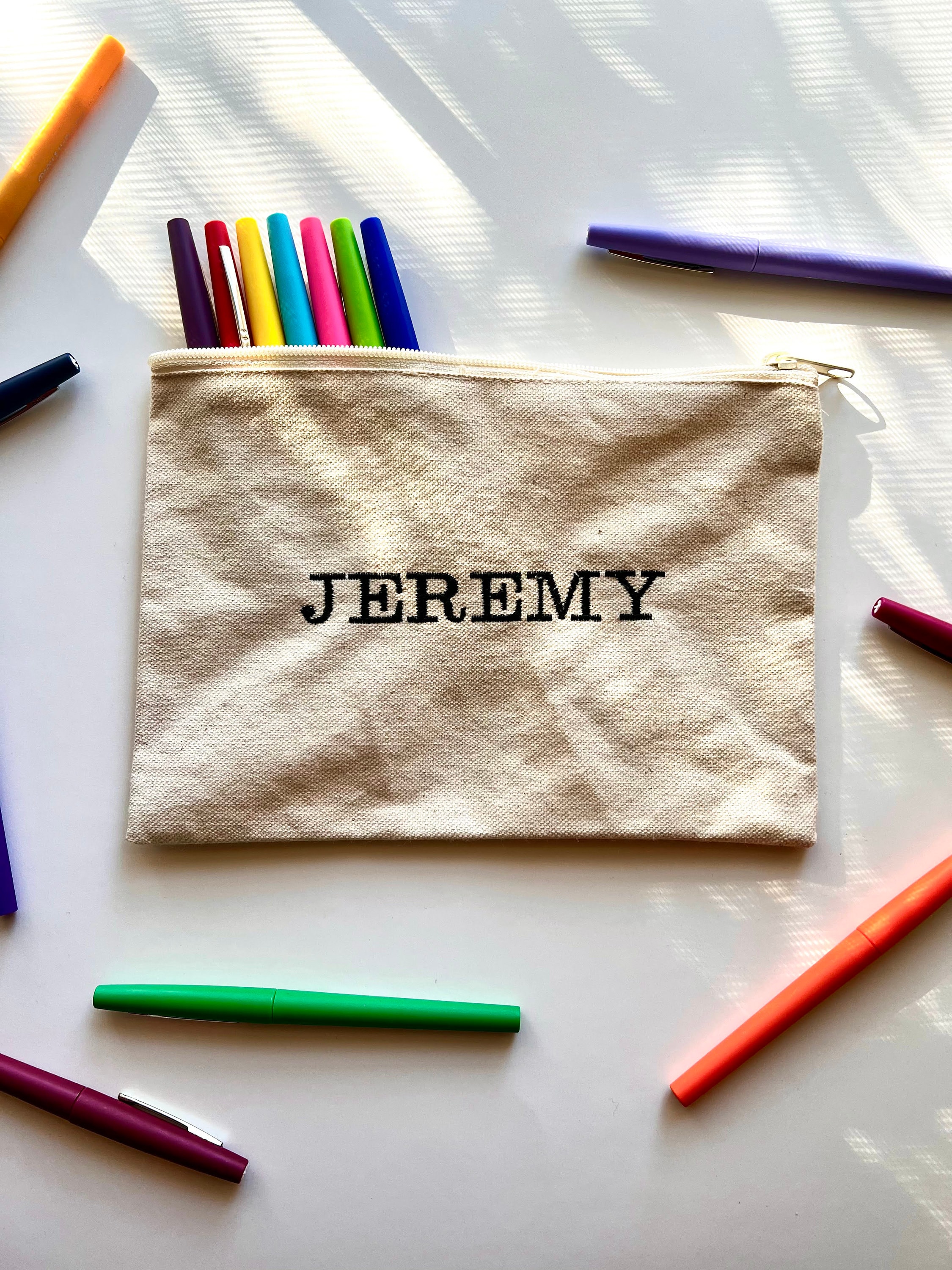 Pouch Names Personalized Canvas Pouch | Custom Name Embroidered Zipper Pouch ...
