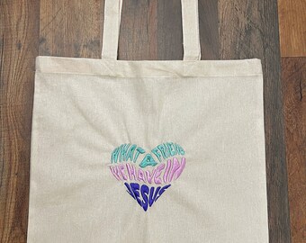 Borsa tote cristiana, borsa versetto della Bibbia, regalo delle donne cristiane, regalo cristiano, borsa tote di Gesù, borsa tote religiosa, borsa tote fede, regalo per lei