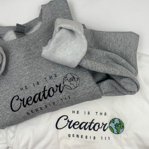 Christian Crewneck Embroidered Sweatshirt and Comfort Colors Tee | Faith based shirt