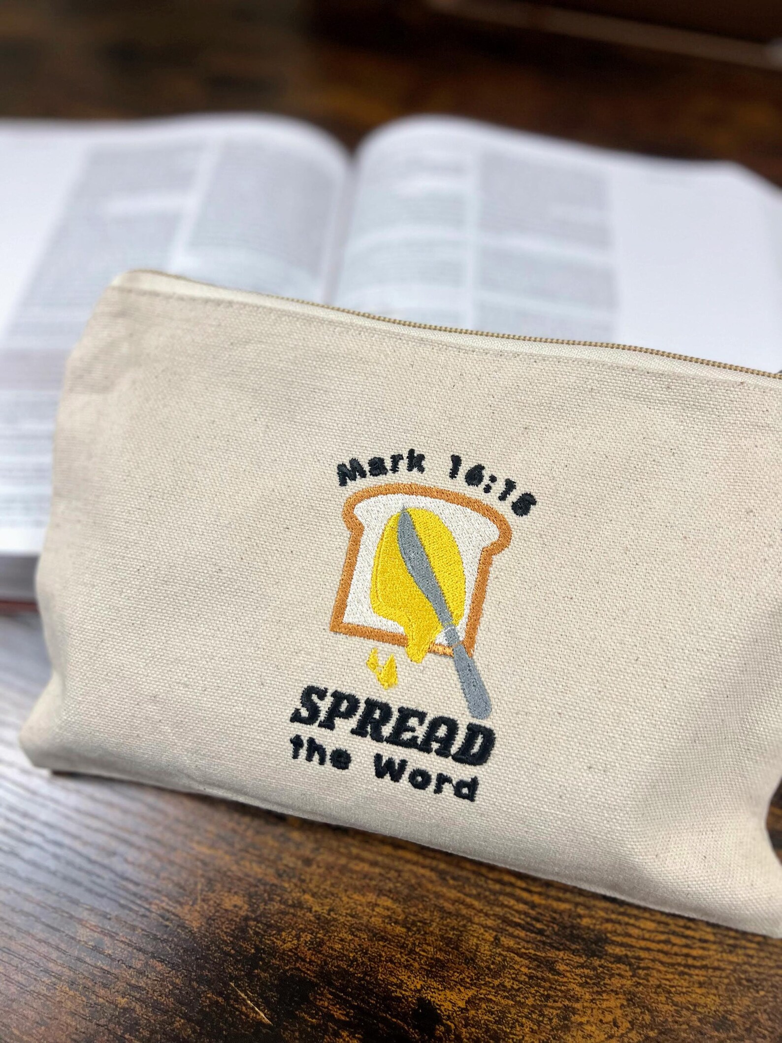 My Bible Study Bag Canvas Zipper Pouch Bag, Christian Pencil Case ...