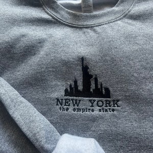 NYC Embroidered Sweatshirt, New York Sweatshirt Vintage Crewneck