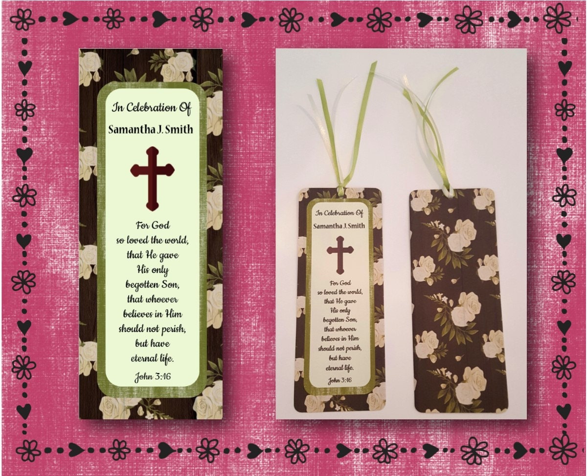 16 Personalized & Printed Bookmarks Memorial Funeral Etsy