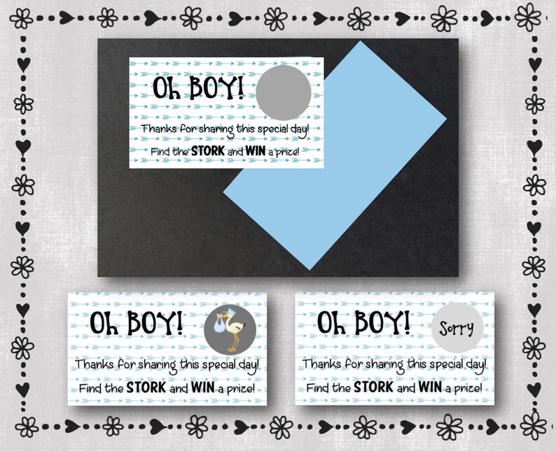 11 Oh Boy Right Arrows Baby Shower Game Scratcher Etsy