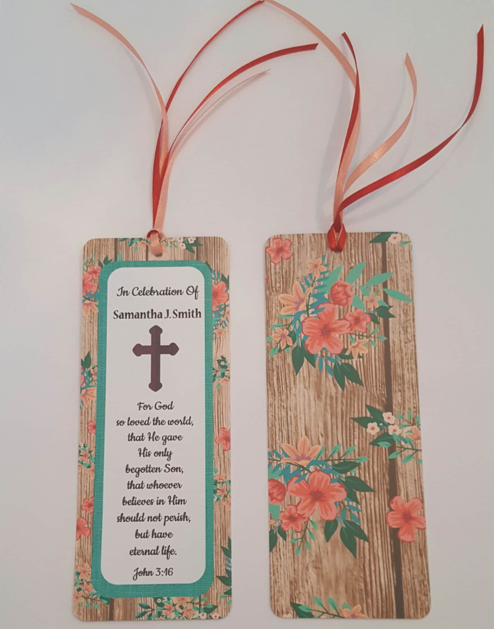 16 Personalized & Printed Bookmarks Memorial Funeral 7 Etsy