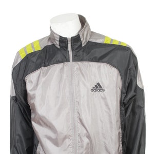 Vintage 90s Adidas Windbreaker Tracksuit Top jacket Navy Black/Yellow/Gray Size M D5