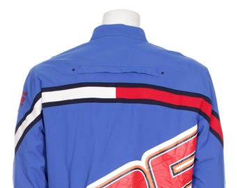 Giacca a vento sportiva Tommy Hilfiger vintage, logo grande (taglia L)