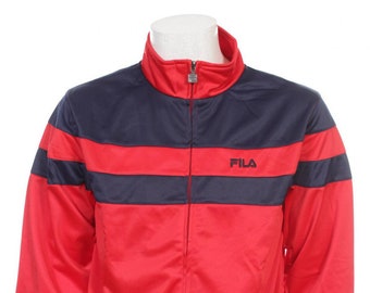 Veste de piste FILA Spell Out Color Block Navy Blue /Red Size L