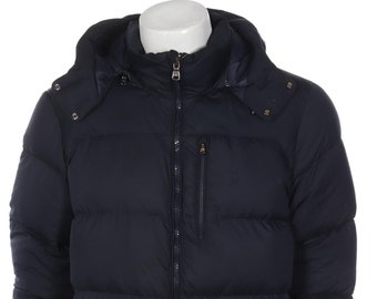 polo ralph lauren down puffer jacket detachable hood player logo in black