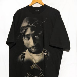 Vintage 90s Tupac Shakur 2Pac Bling Big Face Hip Hop Rap T Shirt Mens Size XXL DEAD STOCK