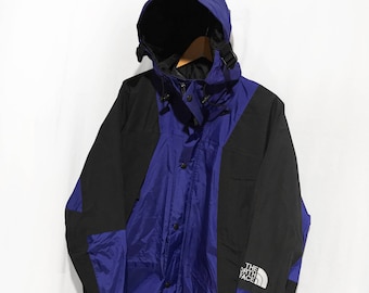 Vintage 90s The North Face Goretex Mountain Light Parka Jacket - Aztec Blue, Size L