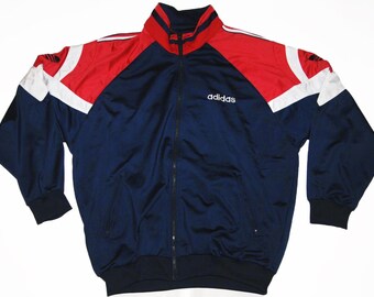 adidas red white and blue tracksuit top