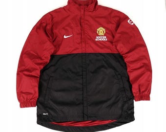 Vintage MANCHESTER UNITED training football jacket soccer windbreaker size XL