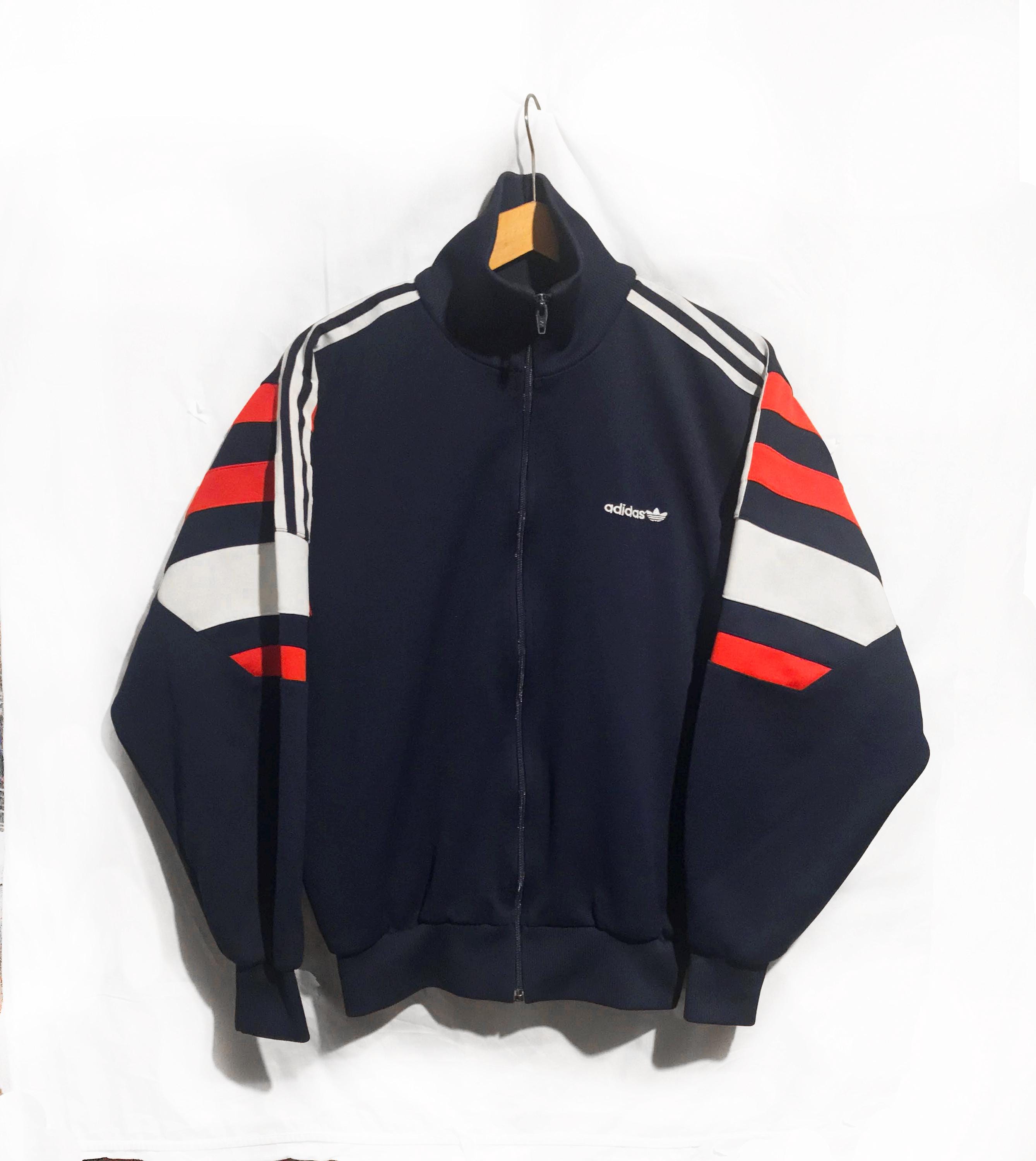 Adidas Tracktop Jacket Color Block Navy Blue/ Red/white Size S