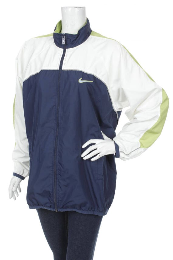 green and grey nike windbreaker