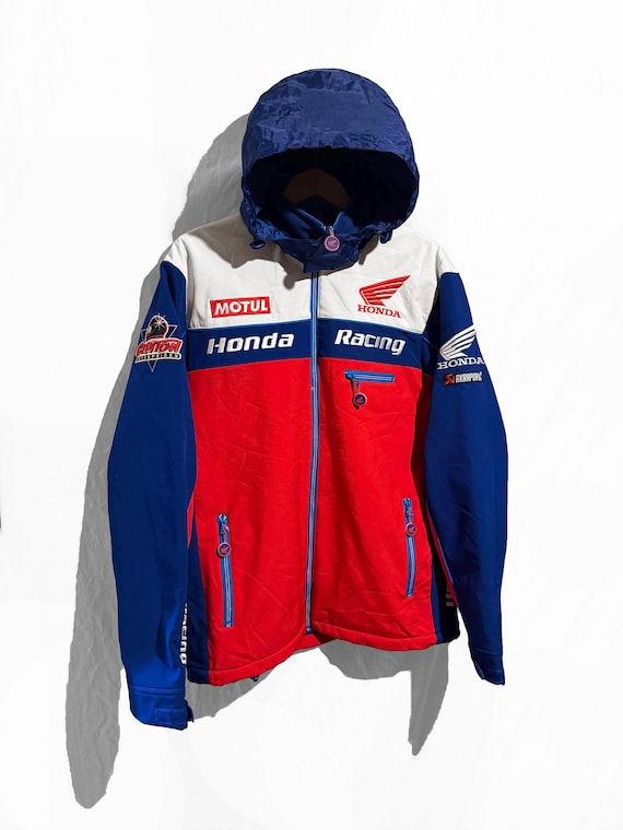 HONDA Racing ソフトシェルジャケット　Mサイズ　おまけ帽子付き Honda Racing Jacket Size M Blue/red /white Softshell Official