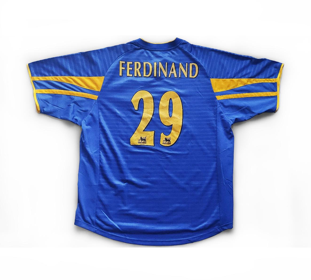 Leeds United 2001 Rio Ferdinand #29 Away Football Shirt Soccer