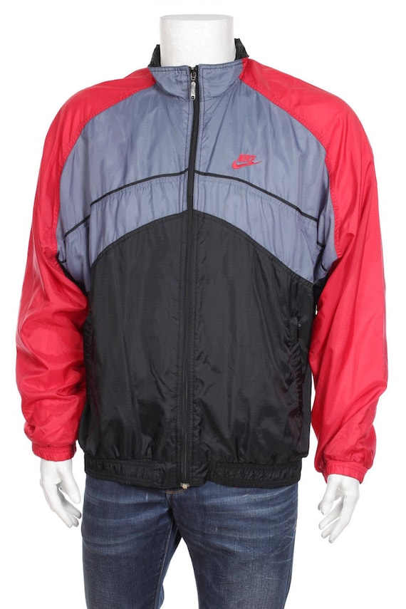 red and grey nike windbreaker