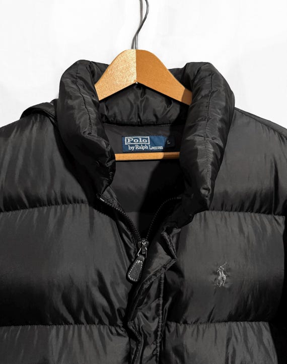 Vintage 90s Polo Ralph Lauren Goose Down Puffer Jacket BLACK Size