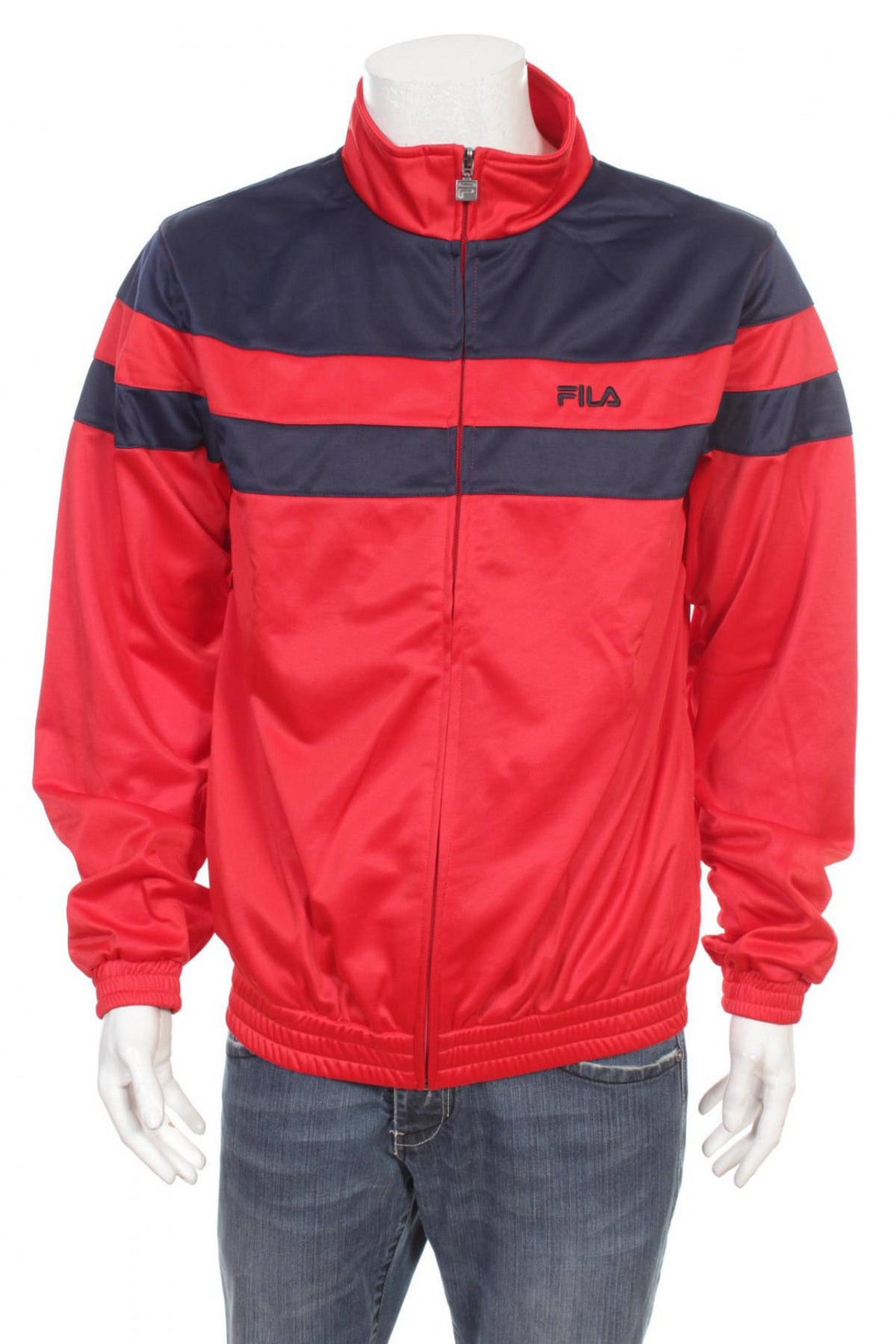 Fila Track chaqueta Spell out Color Block Azul Marino Rojo Tamano L Etsy Mexico