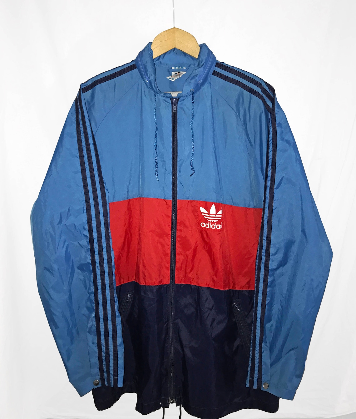 Rare Vintage 80s Adidas Trefoil Shiny Nylon Windbreaker Jacket | Etsy