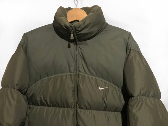 Rare Vintage 90s Nike Small Swoosh Down Puffer Green Size XL