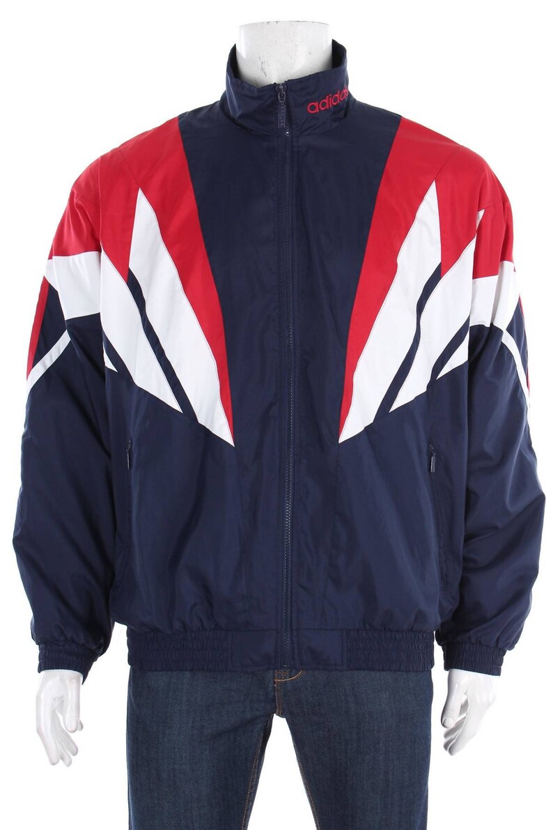 adidas windbreaker red white blue