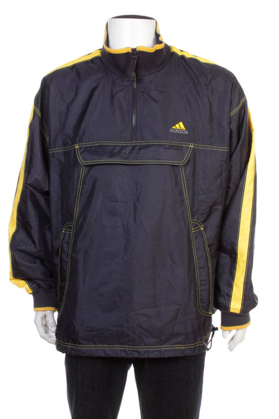 navy blue adidas windbreaker