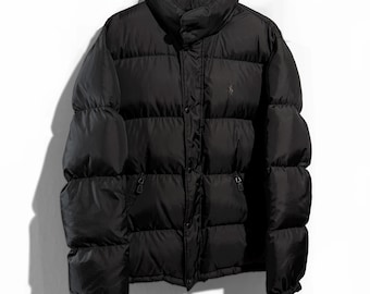 Vintage 90s Polo Ralph Lauren Goose Down Puffer Jacket BLACK Size