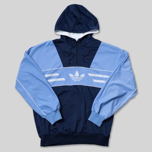 Vintage Adidas Manhattan Longbeach Hoodie Jumper 80s Size XL 