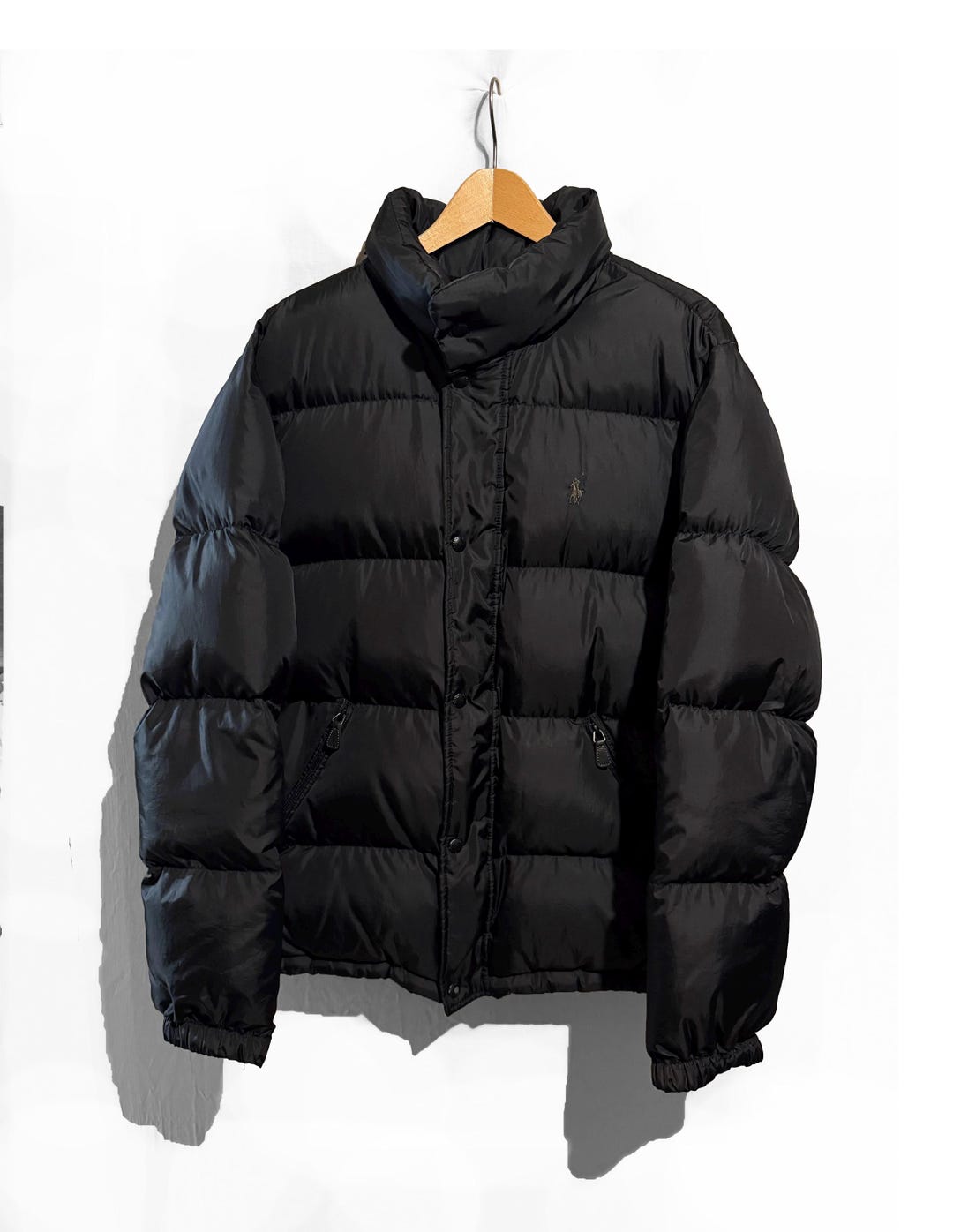ジャケット・アウター 90s Ralph Lauren Black Watch Down Jacket Vintage 90s Polo Ralph Lauren Goose Down Puffer Jacket BLACK Size