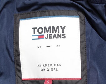 Tommy Hilfiger Puffer Jacket Black Flag Logo Size L | Etsy Norway
