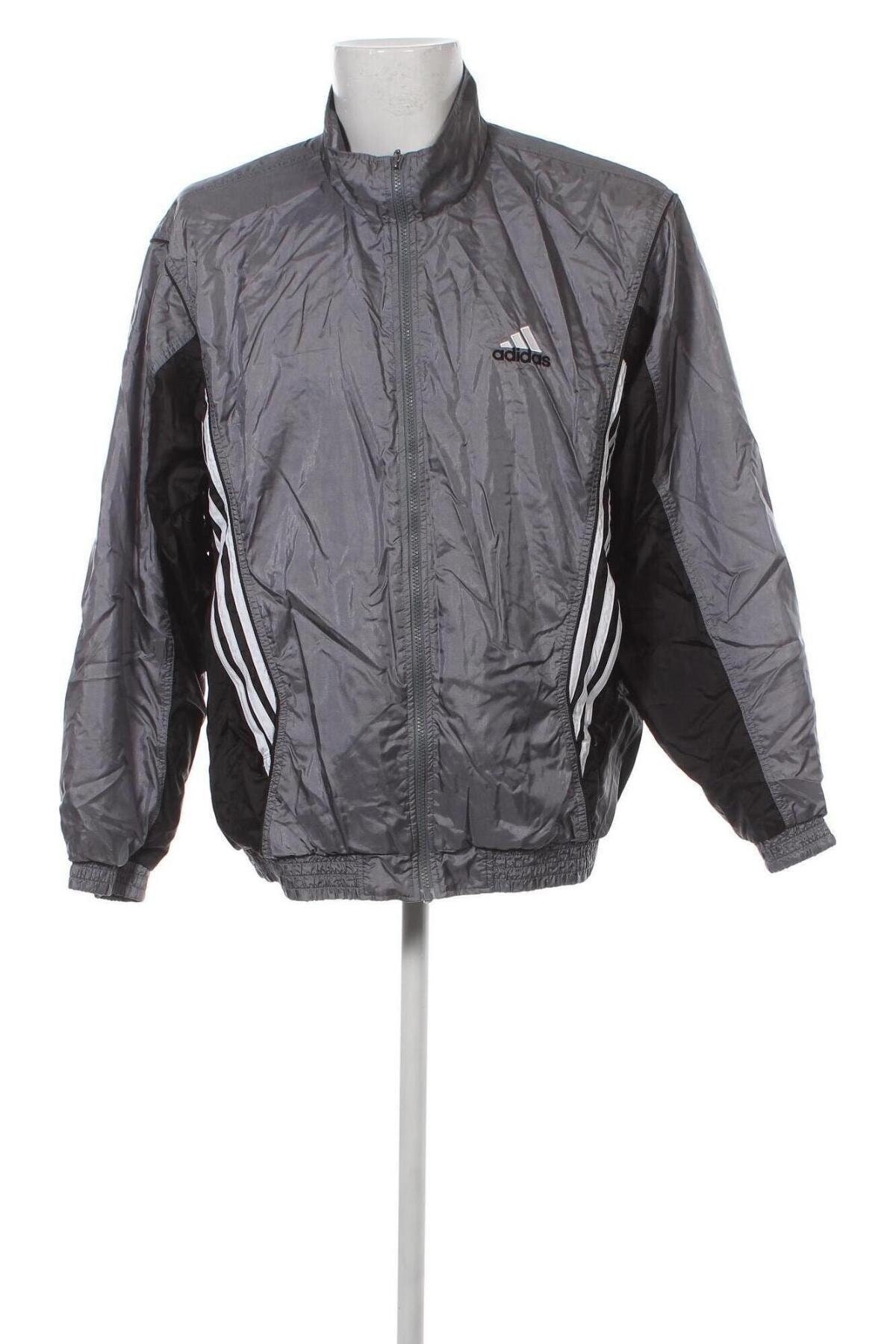 Grey adidas windbreaker hotsell