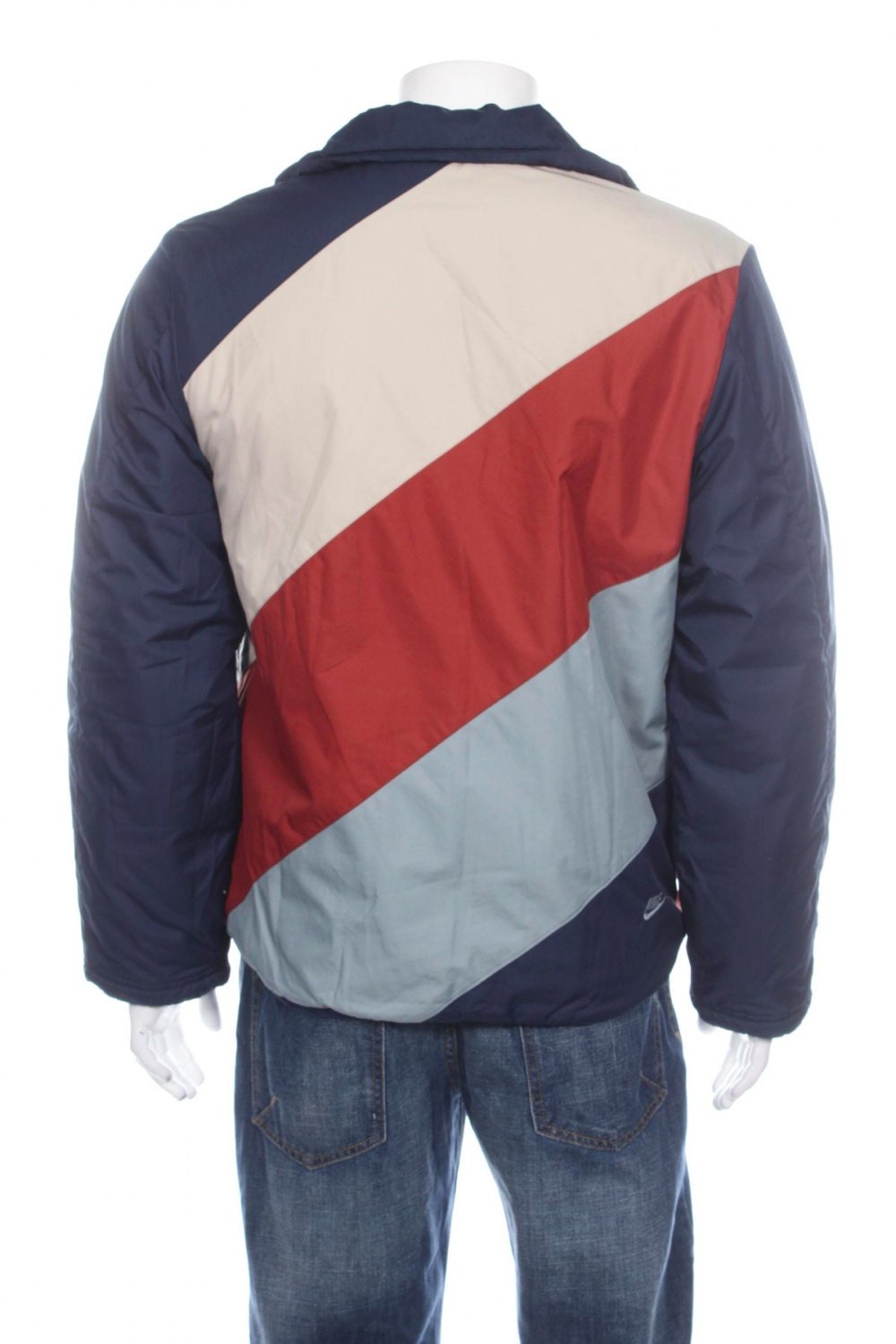 Nike Jacket Quilted Multicolor Jacket Retro Streetwear Coat Blue/beige ...