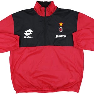 AC Milan 1994 Lotto 1/4 zip windbreaker football jacket soccer drill top size XXL
