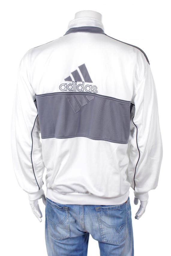 white adidas tracksuit top