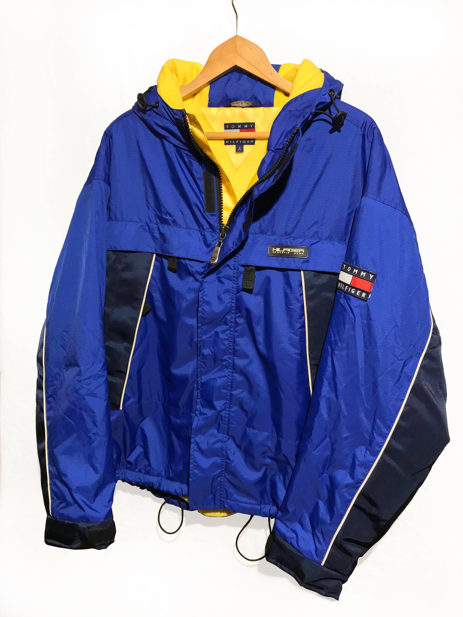 Vintage 90s Red Yellow Blue Tommy Hilfiger Mesh String Jacket 8 10 S