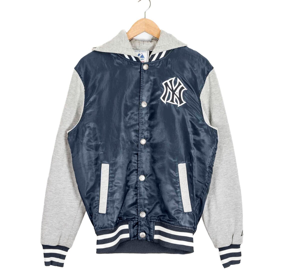 Vintage Majestic New york Yankees Bomber jacket Hood Navy | Etsy