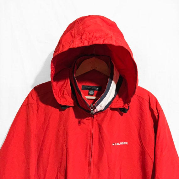 red tommy hilfiger windbreaker