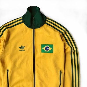 Vintage Adidas Brazil World Cup 1974 Football / Soccer Track Top Jacket  Size L