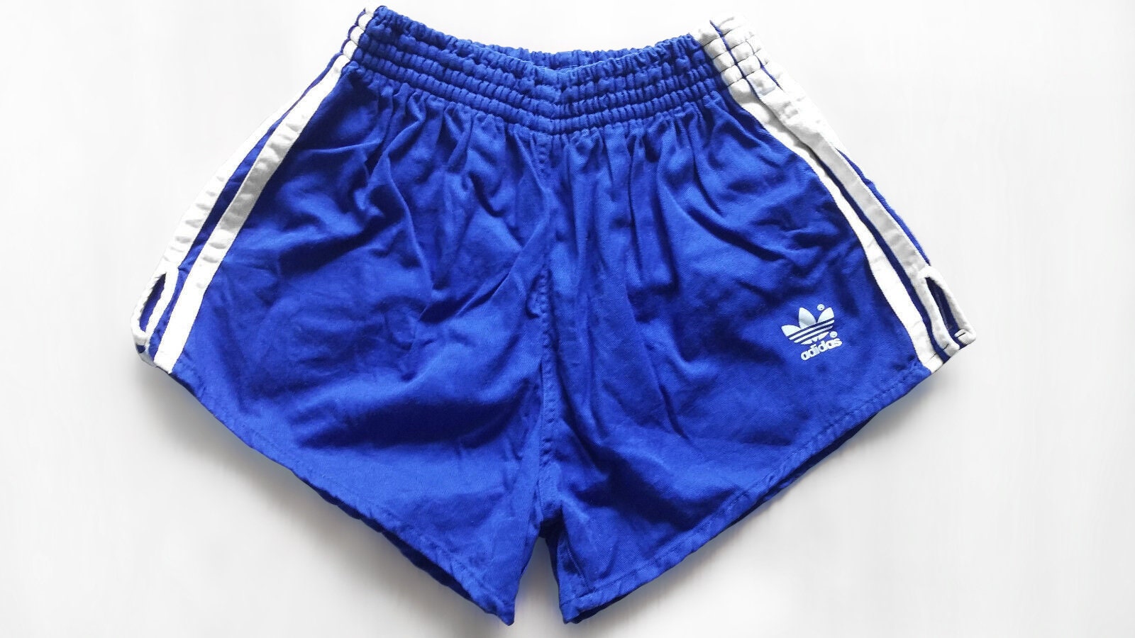 Vintage Rare Adidas Dazzle Basic 3 Stripe Basketball Shorts Navy Blue Shiny  S
