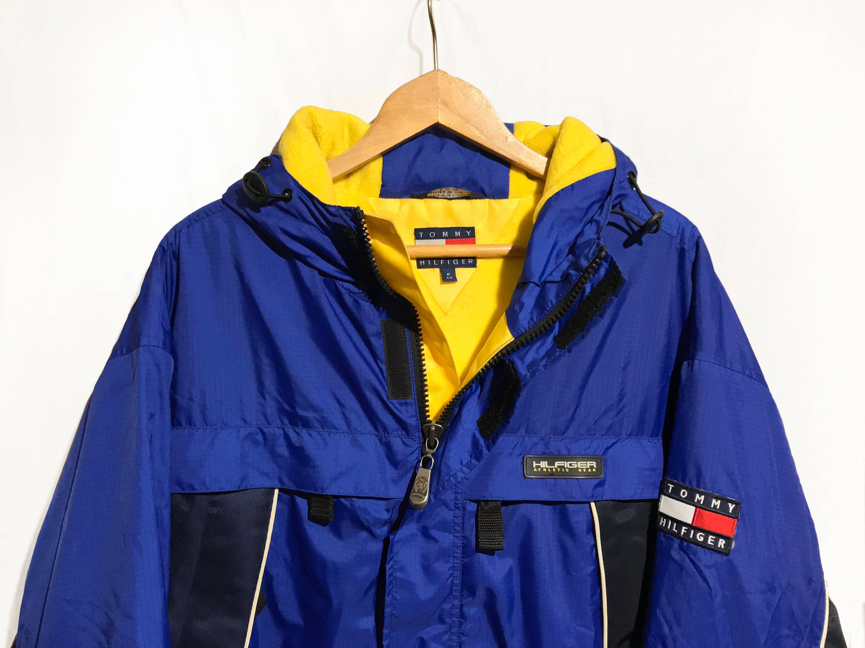 yellow and blue tommy hilfiger jacket