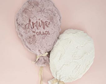 Personalized Balloon Pillow Nursery Decor Custom Fabric Cushion Baby Name Wall Decoration Birth Announcement Photo Prop Playroom Accent