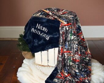 Personalized vintage car minky blanketBaby boy gift muscle car baby blanket sports car toddler blanket cars babies blankets