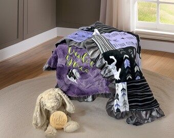 Purple Western Personalized BlanketCowgirl blanket Western baby blanket baby girl blankets westernbaby girl horsewestern baby gift