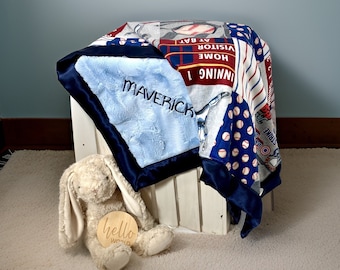 Personalized Catcher Baseball Minky Blanket Baby boy Blanket Boy personalized baby gift New Baby gift Sports baby blanket with name