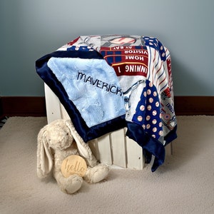 Personalized Catcher Baseball Minky Blanket Baby boy Blanket Boy personalized baby gift New Baby gift Sports baby blanket with name