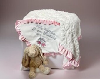 Personalized Baby Girl Baptism Blanket-Girl Baptism Gift Custom Christening blanket Personalized Baby gift dedication blanket