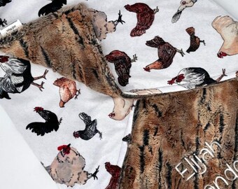 Chicken Baby Blanket Rustic Farm Animal Nursery Decor Customized Minky Embroidered Personalized Baby Gift Newborn Present Farmhouse Toddler